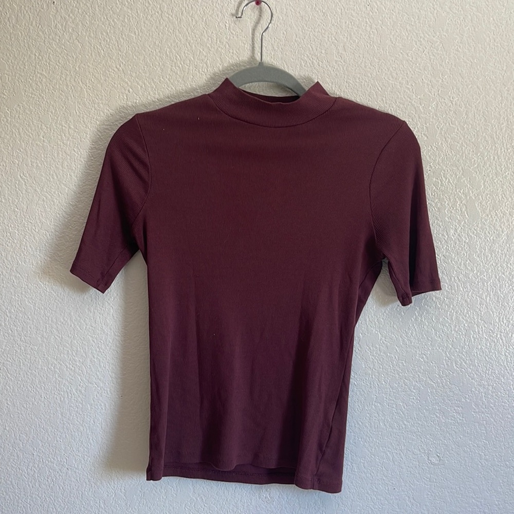 Madewell Drapey-Rib Mockneck Top